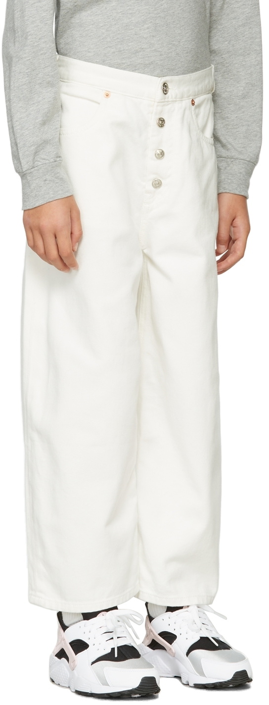 MM6 Maison Margiela Kids logo-print cotton trousers - White