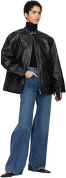 ANINE BING Black Henry Leather Jacket