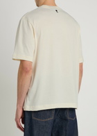 Ami Paris Logo-appliquéd Cotton T-shirt Off White