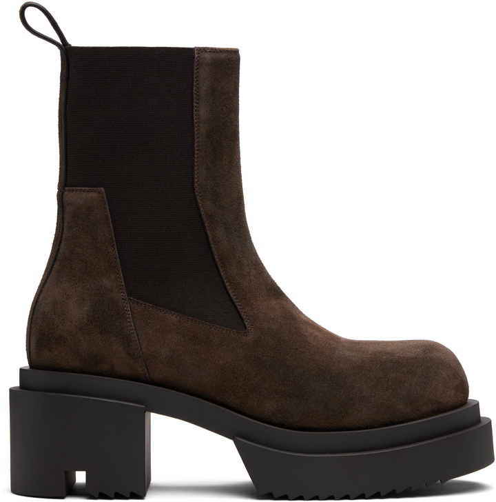 Photo: Rick Owens Brown Concordians Beatle Bogun Chelsea Boots
