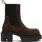 Rick Owens Brown Concordians Beatle Bogun Chelsea Boots