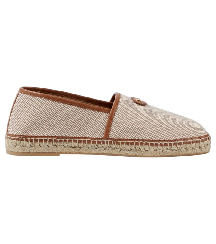 Photo: Valentino Garavani VLogo leather-trimmed canvas espadrilles