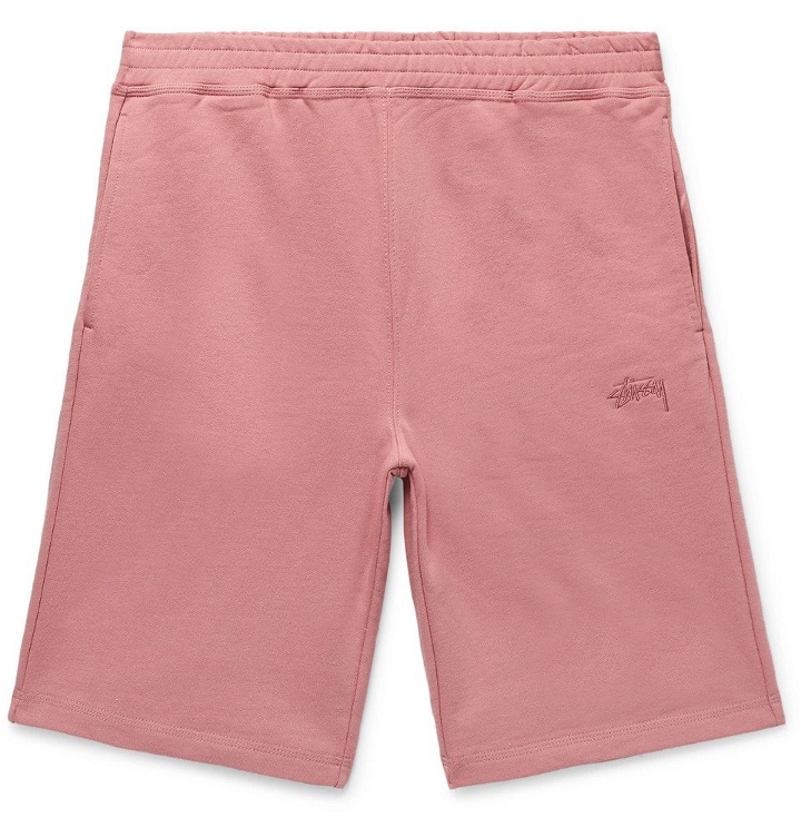 Photo: Stüssy - Stock Loopback Cotton-Jersey Shorts - Pink