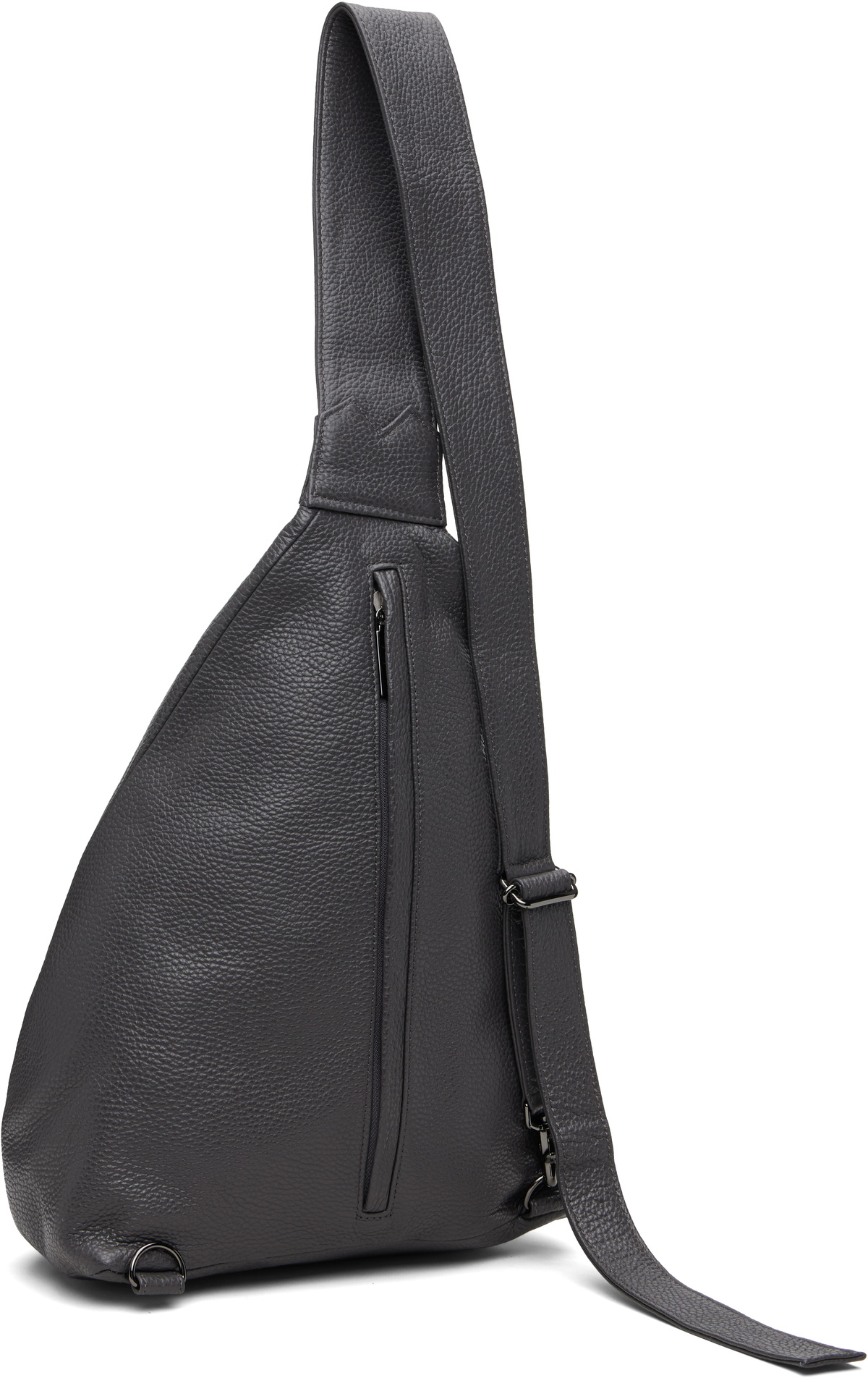 YOHJI YAMAMOTO Gray Tuck Sling Medium Bag