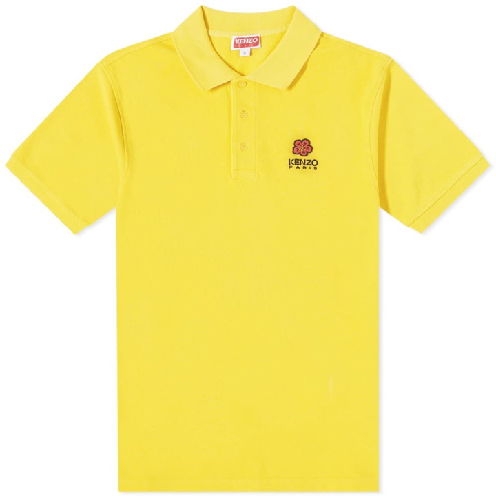 Photo: Kenzo Men's Crest Logo Polo Shirt in Golden Yellow