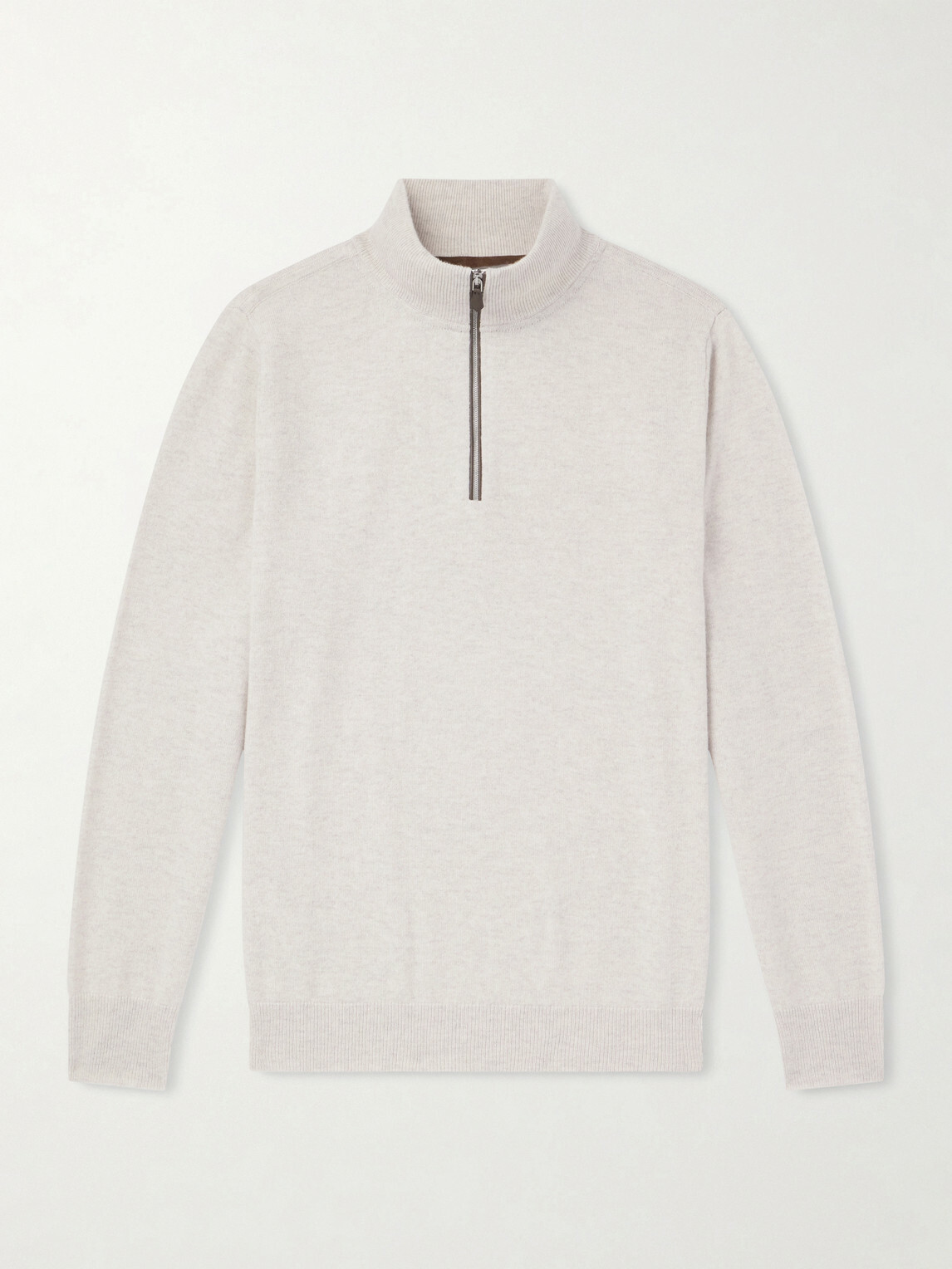 N.PEAL - Carnaby Organic Cashmere Half-Zip Sweater - Gray