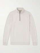 N.PEAL - Carnaby Organic Cashmere Half-Zip Sweater - Gray