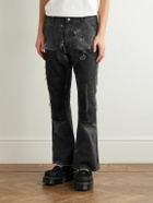 SAINT MXXXXXX - Slim-Fit Flared Double-Knee Distressed Jeans - Black