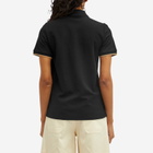 Moncler Women's Logo Short Sleeve Polo in Black