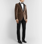 Favourbrook - Brown Slim-Fit Faille-Trimmed Cotton-Velvet Tuxedo Jacket - Neutrals