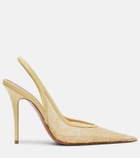 Amina Muaddi Anok lace slingback pumps