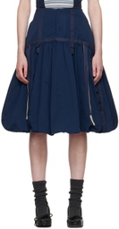 Paula Canovas Del Vas Navy Bonbon Midi Skirt
