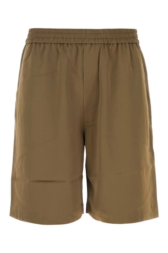 Photo: Nanushka Khaki Satin Remko Bermuda Shorts