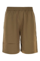 Nanushka Khaki Satin Remko Bermuda Shorts