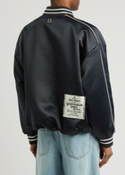 Wooyoungmi Logo-appliquéd Satin Bomber Jacket Navy