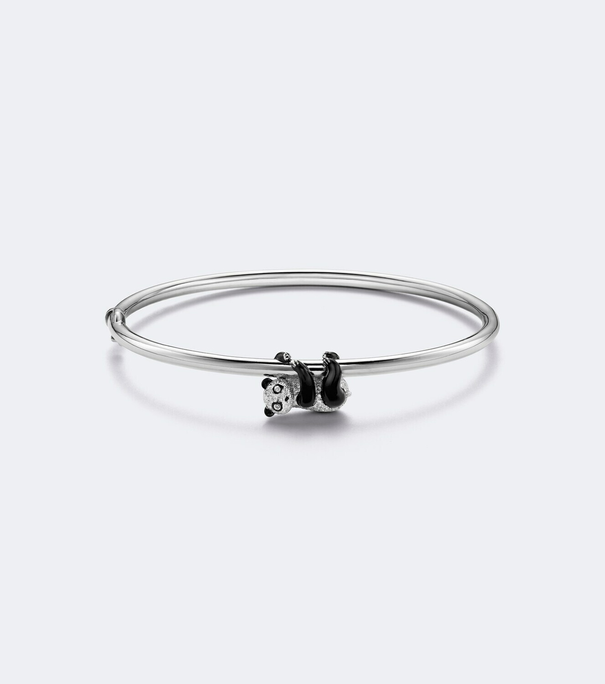 Yvonne Léon Panda 9kt white gold bangle with diamonds