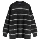 Comme des Garçons Homme Men's Raised Stripe Mohair Sweater in Black