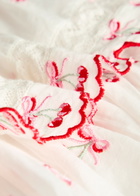 Loveshackfancy Embroidered Cotton Mini Skirt White And Pink