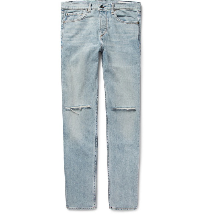 Photo: rag & bone - Fit 2 Slim-Fit Distressed Stretch-Denim Jeans - Light denim