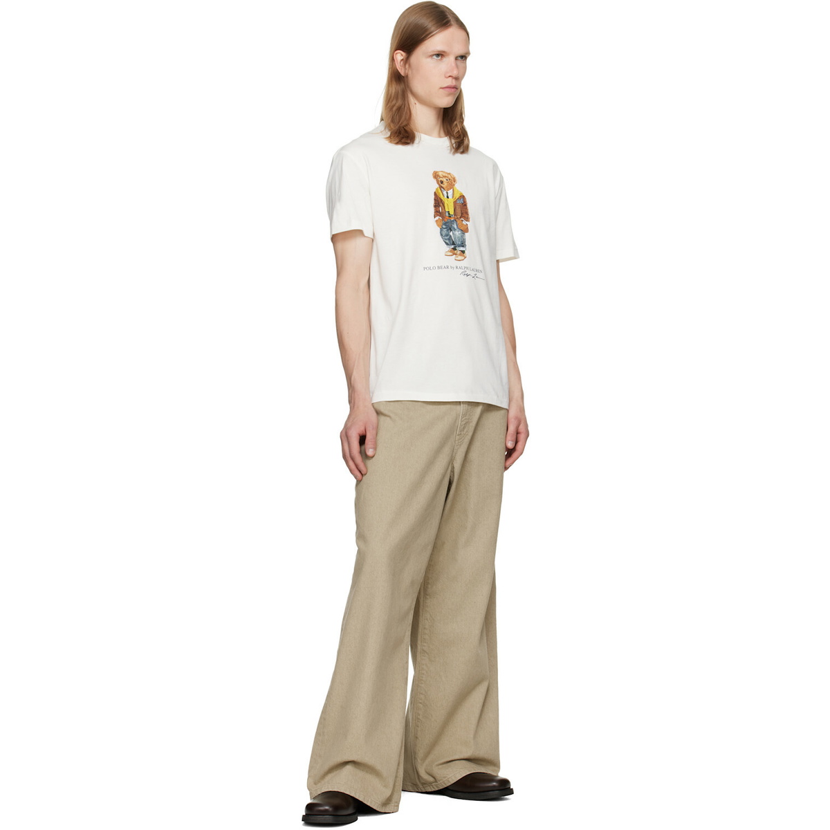 Polo Ralph Lauren Off-White Classic Fit Polo Bear Jersey T-shirt