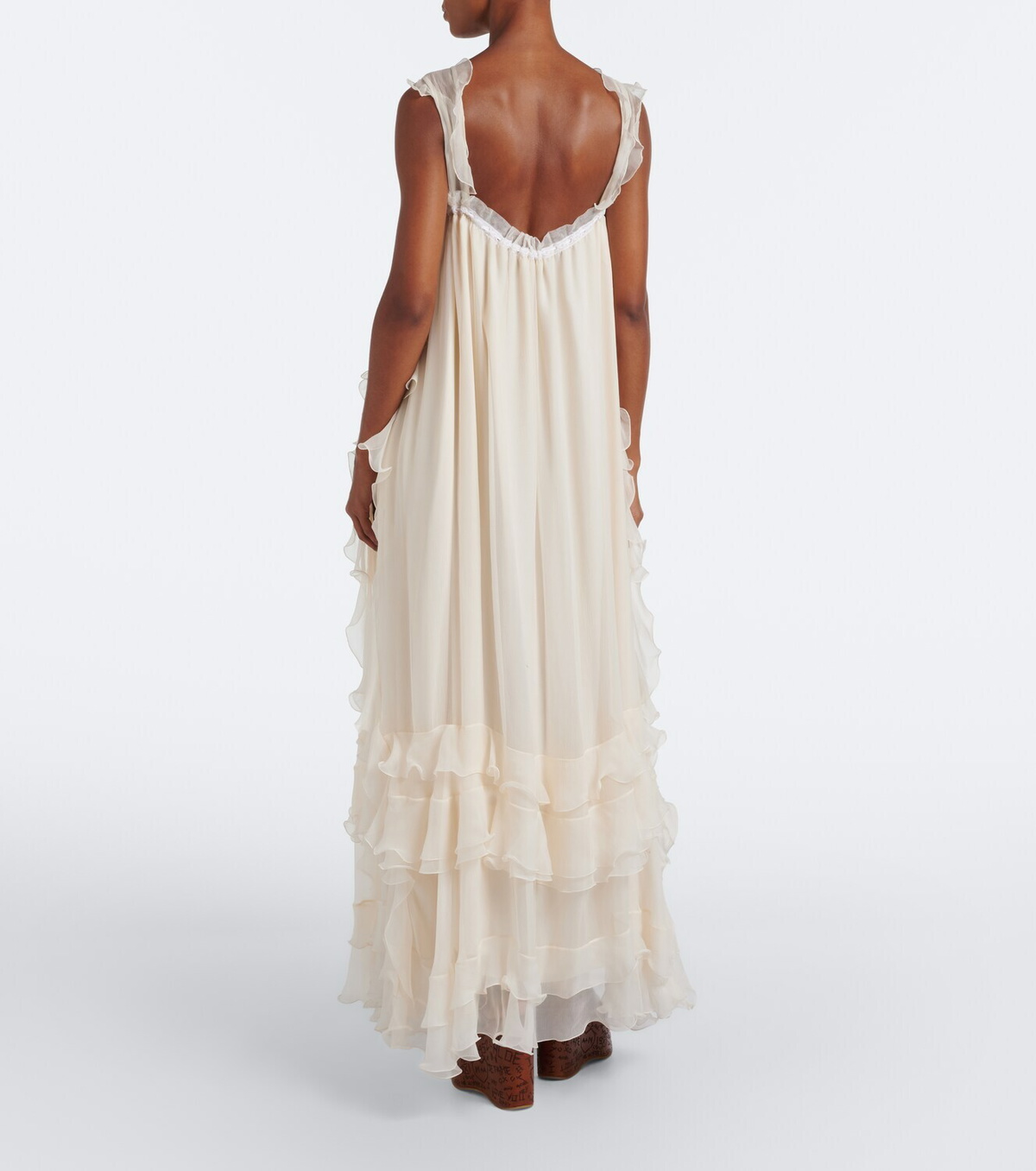 Chloé Ruffled silk muslin maxi dress
