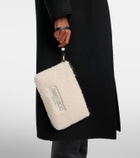 Jimmy Choo Logo shearling pouch with strap