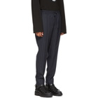 Juun.J Navy Pinstripe Drawstring Trousers