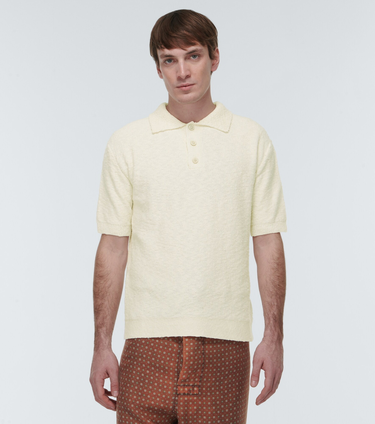 Maison Margiela - Cotton-blend bouclé polo shirt