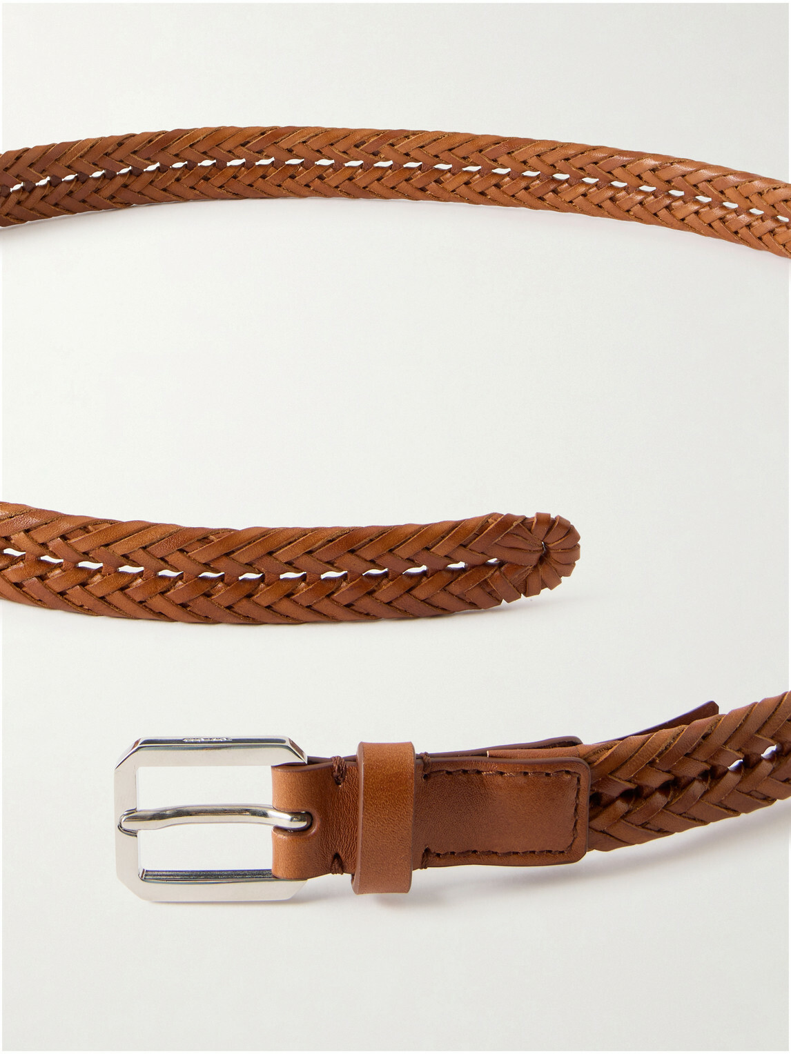 TOM FORD - 2cm Woven Leather Belt - Brown