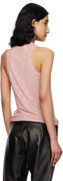 Blumarine Pink Crystal-Cut Tank Top