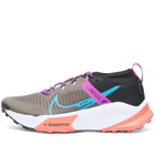 Nike Men's ZoomX Zegama Trail Sneakers in Ironstone/Laser Blue/Vivid Purple