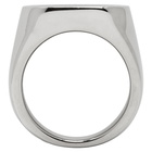 Givenchy Silver and Black Signature Signet Ring