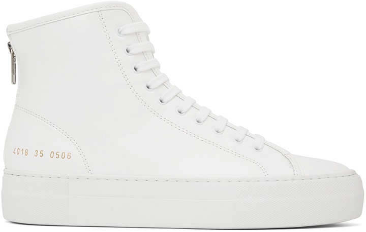 Photo: Common Projects White Tournament Super High Sneakers