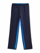 adidas Originals - Wales Bonner Straight-Leg Satin-Jersey Trimmed Recycled-Piqué Track Pants - Blue