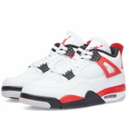 Air Jordan Men's 4 Retro Sneakers in White/Red/Black/Grey