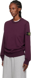 Stone Island Purple 6100060 Organic Cotton Fleece Sweatshirt