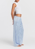 Skims Lace-trim Woven Shine Trousers Blue