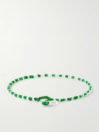 Mikia - Silver Beaded Bracelet - Green