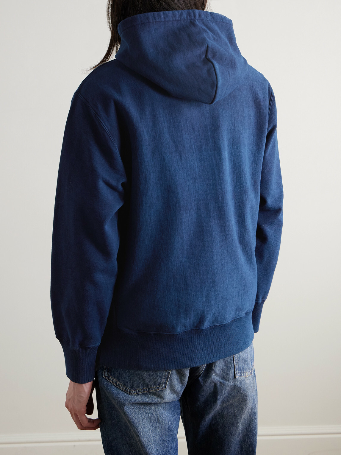 Blue Blue Japan - Indigo-Dyed Organic Cotton-Jersey Hoodie - Blue