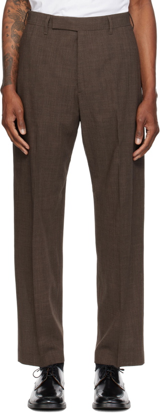 Photo: Paul Smith Brown Crepe Viscose-Wool Trousers