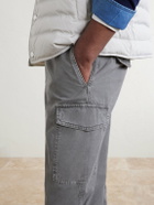 Brunello Cucinelli - Slim-Fit Tapered Cotton-Twill Cargo Trousers - Gray