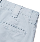 BILLY - Wide-Leg Cotton-Twill Trousers - Light blue