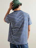 Polo Ralph Lauren - Logo-Embroidered Striped Cotton-Jersey T-Shirt - Blue