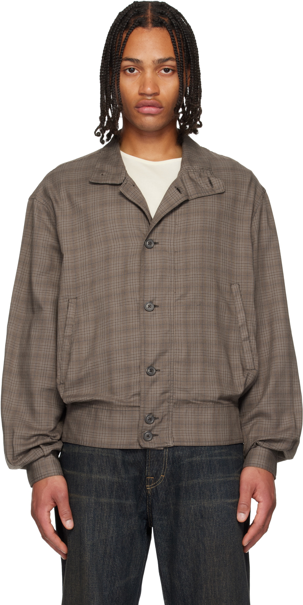 OUR LEGACY: Brown Mock Bomber Jacket | SSENSE