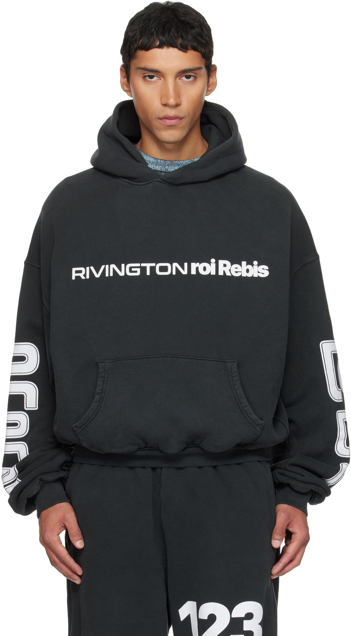 Rivington Roi Rebis Inri Embellished Hooded Cotton Sweatshirt