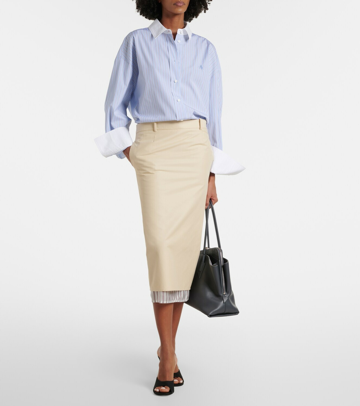 The Attico Cotton-blend pencil skirt