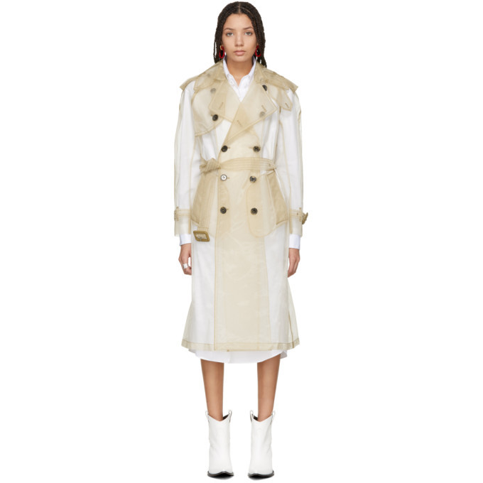 Maison Margiela Beige Techno Organza Trench Coat Maison Margiela
