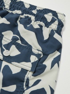 Atalaye - Natelo Mid-Length Printed Recycled Swim Shorts - Blue
