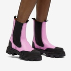 GANNI Women's Cleated Mid Chelsea Boot in Cyclamen