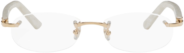 Photo: Cartier Gold & White Oval Glasses